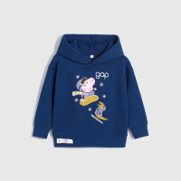 【GAP】男幼童裝 Gap x 佩佩豬聯名 Logo印花刷毛帽T-深藍色(847358)