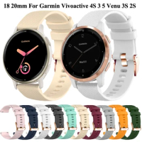 18 20mm Sport Watch Bracelet For Garmin Vivoactive 4S 3S 2 3 Venu 3S 2S 2 Plus Strap Forerunner 255S 265S 645 245 Silicone Band