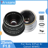 7 Artisans 7artisans 25mm F1.8 APS-C Prime Manual Focus Humanistic Portrait Lens for Sony E Canon EOS M Micro 4/3 Fuji FX