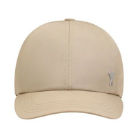 AMI Paris Ami De Coeur Stud Nylon Cap Taupe Beige Nude