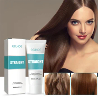EELHOE Keratin Hair Straightening Cream 60ml Protein Straightening Cream Faster Smoothing Curly Hair Care Hair Relaxers Styling