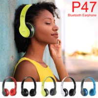 9D Earphone HIFI Headphone Nirkabel Dapat Dilipat Headset Bluetooth Tablet dengan Mikrofon untuk Ponsel Xiaomi Iphone Samsung Mendukung Kartu SD