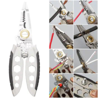 7 Inch Multifunctional Decrustation Plier Multipurpose Stripping Pliers Repair Tool Pliers for Stripping Cutting Crimping