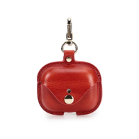 For Airpods Pro Case Genuine Full Grain Leather Cases Apple AirPods Cases with Key Ring Support Apple Wireless Charging