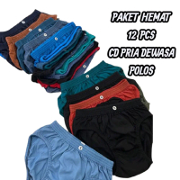 CD PRIA 1 LUSIN (12 PCS) - PAKET HEMAT POLOS DEWASA ​Termurah! Celana Dalam Pria Polos 12 Pcs - Lang