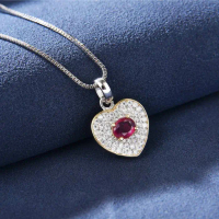 Kalung Berlian Batu Ruby Asli Good Quality Love