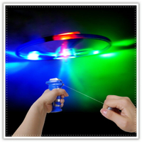 B2163 手拉LED飛碟 發光飛碟 拉線發光飛行器 UFO LED燈竹蜻蜓 飛盤