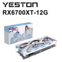 YESTON NEW RX6700XT 12GB Graphic Card GDDR6 12G 192bit Gaming Computer RGB GPU Desktop AMD Video Card With 3 Fan placa de vídeo