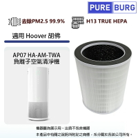 適用美國胡佛Hoover AP07 HA-AM-TWA負離子空氣清淨機替換用除臭高效活性碳HEPA濾網芯