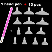 1 pen and 13Pcs 3-15 heads DIY 5D Diamond Painting Point Drill Pen Embroidery Crafts Diamond Mosaic Pen Cross Stitch Accessories