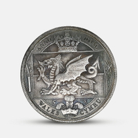 維多利亞女王銅章硬幣 1887英國威爾士旗幟赤龍紀念章仿古銀元