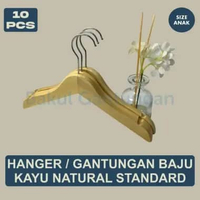 Hanger Baju Anak Natural Standard Bahan Kayu – Gantungan Baju Anak Aesthetic Kualitas Hemat 10PCS