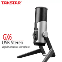 Takstar GX6 Side-address Microphone Cardioid Stereo Condenser Mic For Live Streaming Media Music Production