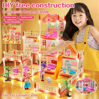 Villa Toys Girls Pretend Play Set Big DIY Doll House Princess Villa Dream Castle Toys for Kids Girls