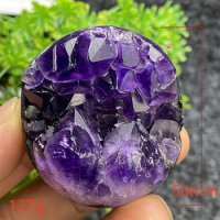 1pc Natural Brazilian Amethyst Crystal Cave Quartz Cluster Therapy Reiki Opening Smiley Face Ball Lucky Blessing Home Decoration