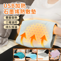 ANTIAN 石墨烯USB加熱保暖熱敷墊 熱敷驅寒電熱毯 暖身毯 暖手寶 膝蓋發熱毯 暖宮/暖腿/暖背 30*50cm