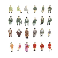 24 Lot 1/87 Scale Painted Model Train Park Street Passenger People-Seated Seated People Passangers Figures Scale HO P87-12
