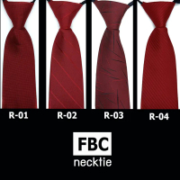 【ส่งฟรี】 RED COLOR ,Men Zipper Tie Lazy Ties Fashion (FBC BRAND)ทันสมัย เรียบหรู มีสไตล์