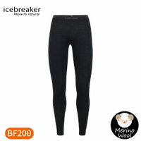 【Icebreaker 女 Oasis 保暖貼身長褲BF200《黑》】104383/內搭褲/內層褲/保暖長褲