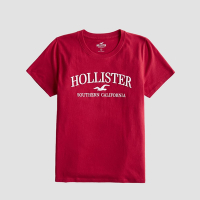 Hollister 海鷗 HCO 熱銷刺繡文字海鷗圖案短袖T恤(女)-紅色