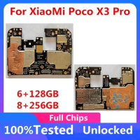 For XiaoMi POCO X3 Pro Motherboard RAM 6G 8GB ROM 128GB/256GB 100% Unlocked Good Tested Logic Board 