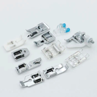 11pcs/ Set Domestic Sewing Machine Accessories Presser Foot Feet Kit Set Hem Foot Spare Parts For Brother Singer Janome