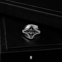 Chrono Star Crest Ring - White Gold