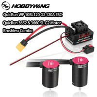 HOBBYWING QuicRun WP 10BL120 G2 120A ESC 3652 3660 G2 Motor Brushless Combo for 1/10 RC Model Car Buggy Racing Accessories