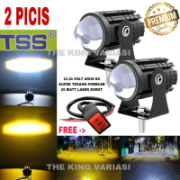 LAMPU TEMBAK D2 LASER TSS PREMIUM SUPER TERANG 12-24 VOLT DC CAHAYA KUNING PUTIH PEMAKAIAN MOTOR DAN