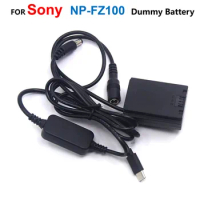 NP-FZ100 Dummy Battery+USB Type-C PD Power Bank Cable Adapter For Sony Alpha 9 A9 ILCE-9 ILCE-7M3 A7RIII A7 III ILCE-7M3K A6600