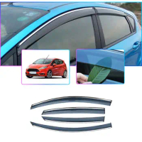 Car Smoke Window Sun Rain Visor Deflector Guard For Ford Fiesta Hatchback 2010 2011 2012 2013 2014 2015-2018 Accessories