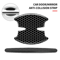 2/4Pcs Car Rear Mirror Door Bowl Handles Reflective Protective Sticker Film Protector Trim Sticker Anti-Scratch Car Handle Bowl
