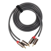 Rexlis 2 Rca to 2 Rca Male to Male Hifi Audio Cable Ofc Av Speaker Wire for Tv Dvd Amplifier Subwoofer Soundbar 1.8M
