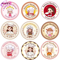 2CM/2.5 CM STIKER HALAL STIKER ROLL ISI 500 PCS SELAMAT MENIKMATI/ STIKER THANK YOU FOR YOUR ORDER/ 