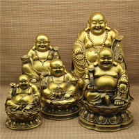 彌勒佛像 供奉擺件大號笑佛大肚佛純銅黃銅佛具特價家居飾品