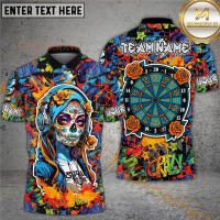 【A】Maxcorners Dart T-shirt Sugar Skeleton Art Graffiti Style Multi Color Top Team Name 3D Clothing P