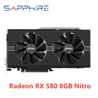 SAPPHIRE RX 580 8GB Graphics Cards GPU Radeon RX 580 GME 8GB Nitro AMD Video Card Desktop PC Screen Computer Game Map 2304SP RTX