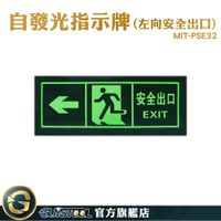 GUYSTOOL 夜光貼 逃生指示燈 緊急出口 疏散標識牌 PSE32 自發光指示牌 EXIT 逃生通道指示 螢光貼紙