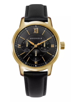 Aries Gold Aries Gold Urban Gold and Black Leather Watch