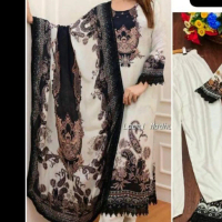 Bajuindia bahan sifon ori set clana selendang