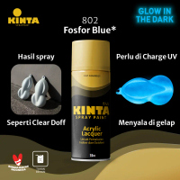 (FOSFOR) 802 FOSFOR BLUE* - KINTA Cat semprot / Pilox / Spray paint 150cc GLOW IN THE DARK