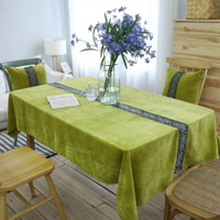 新款綠色繡花桌布桌布中式餐桌茶幾蓋布會議布可定制