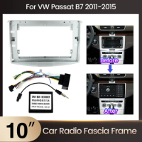FELLOSTAR 10 inch Car Android System Multimedia Player Radio Panel Frame for VW Passat B7 2011-2015 Radio Dashboard Bracket Kit