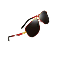 Vintage Men’s Metal Polarized Sunglasses - Stylish, Elegant, and Trendy Glasses with Mirrored Lenses