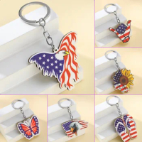 keychain america Flag Butterfly Eagle Key Pendant Car Keychain Pendant Bag Pendant