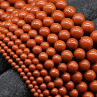 Red Jasper 天然紅碧玉圓珠散珠子 diy 串珠手鏈項鏈耳環飾品配件