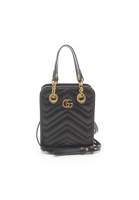 GUCCI 二奢 Pre-loved Gucci GG Marmont chain handbag leather black quilting 2WAY