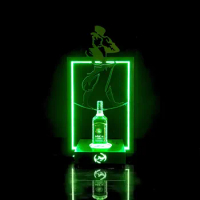 Nightclub Johnnie Walker Whisky Bottle Glorifier Keep Walking Black Whiskey Led Bottle Presenter Vodka Tequila Display Rack