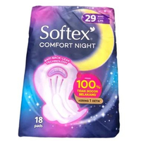 Softex Comfort Night 29Cm 18Pads, Softex Comfort Night 36Cm 12Pads, Softex Comfort Night 42Cm 8Pads 