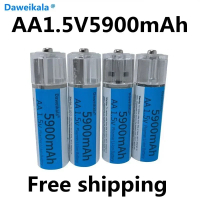 2021 new 1.5V AA rechargeable battery 5900AA 1.5V lithium rechargeable  LED lamp toys mp3 free deliv
